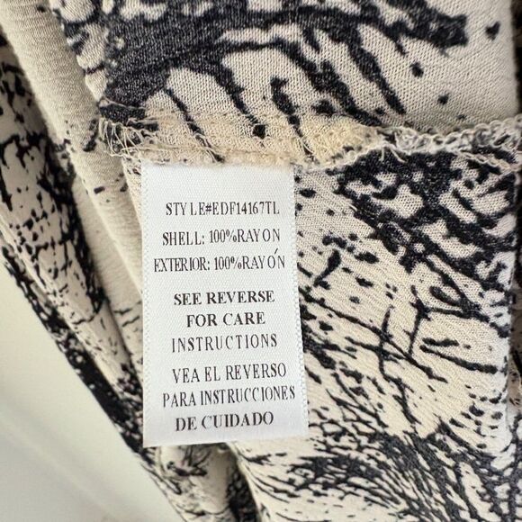 En Créme V Neck Splatter Print Shark Bite Dress Size Small Boho Funky Y2K Size S - Picture 13 of 14